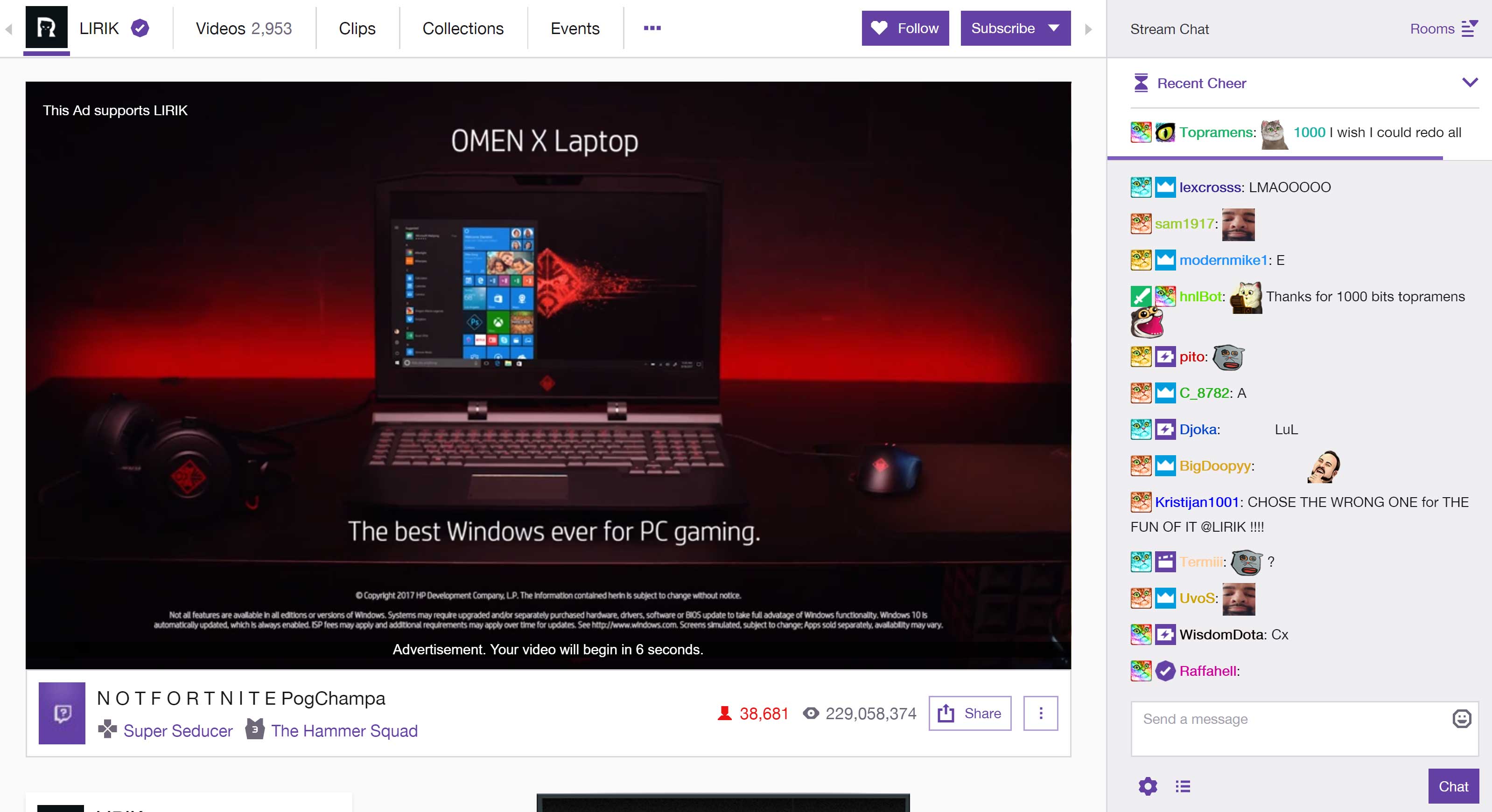 HP Omen Twitch Ad